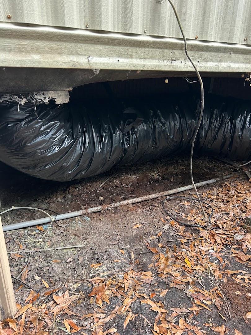 Flex duct running under a home