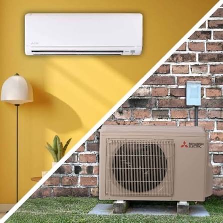 Ductless mini-split head and outdoor unit